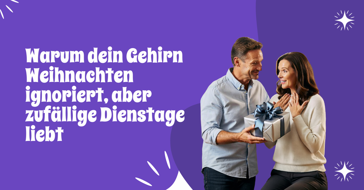 Illustration des Gehirns und der Dopaminbahnen - warum unerwartete Geschenke mehr Freude bereiten