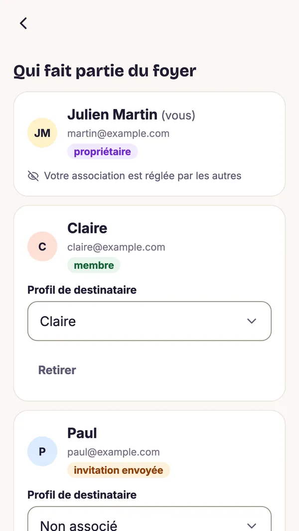 Capture d’écran de l’application GiftWeGo: Foyer et protection des surprises