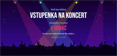 Šablona dárkového poukazu – Zážitky (koncert, festival, hudba, vstupenka)