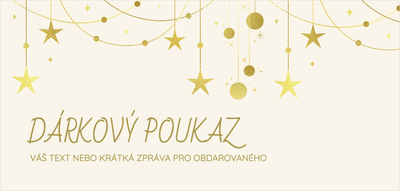 Šablona dárkového poukazu – Univerzální (zlaté, hvězdy, elegantní, silvestr)