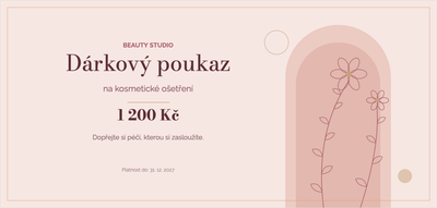 Šablona dárkového poukazu – Wellness a krása (kosmetika, beauty, salon, ošetření)