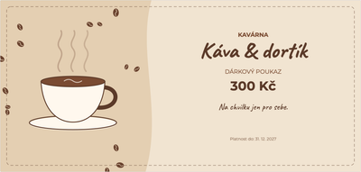 Šablona dárkového poukazu – Jídlo a pití (kavárna, káva, dort, kafe)