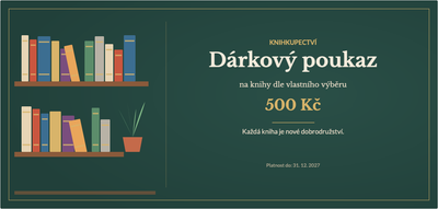 Šablona dárkového poukazu – Obchody a služby (knihkupectví, knihy, čtení)