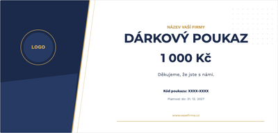 Šablona dárkového poukazu – Pro firmy (firma, firemní, logo, kód)