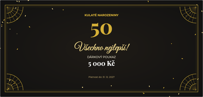 Šablona dárkového poukazu – Oslavy a příležitosti (jubileum, kulaté, narozeniny, 50)
