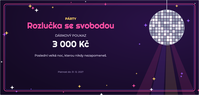 Šablona dárkového poukazu – Oslavy a příležitosti (rozlučka, se, svobodou, párty)