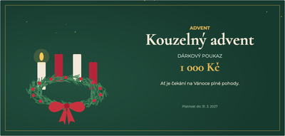 Šablona dárkového poukazu – Vánoce a zima (advent, adventní, věnec, svíčky)