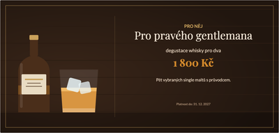 Šablona dárkového poukazu – Jídlo a pití (pro, něj, whisky, degustace)