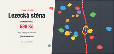Šablona dárkového poukazu – Sport a pohyb (lezení, lezecká, stěna, boulder)