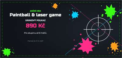 Šablona dárkového poukazu – Zážitky (paintball, laser, game, hra)