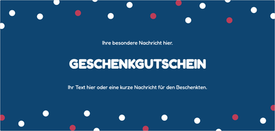Gutscheinvorlage – Universell (punkte, dunkelblau)