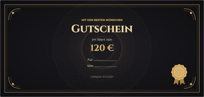 Gutscheinvorlage – Universell (elegant, universell, gold, schwarz)