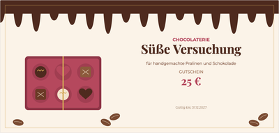 Gutscheinvorlage – Essen & Trinken (schokolade, pralinen, chocolaterie, süßigkeiten)