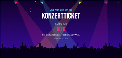 Gutscheinvorlage – Erlebnisse (konzert, festival, musik, ticket)