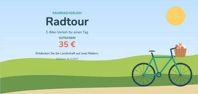 Gutscheinvorlage – Sport & Outdoor (fahrrad, radtour, fahrradverleih, e-bike)