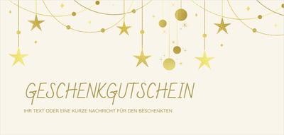 Gutscheinvorlage – Universell (goldene, sterne, elegant, silvester)