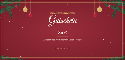 Gutscheinvorlage – Weihnachten & Winter (weihnachten, klassisch, kugeln, tanne)