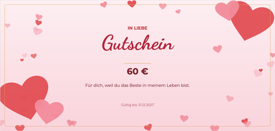 Gutscheinvorlage – Für Verliebte (valentinstag, liebe, herzen, paar)
