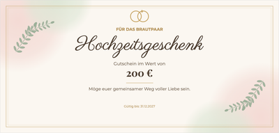 Gutscheinvorlage – Für Verliebte (hochzeit, brautpaar, hochzeitsgeschenk, ringe)