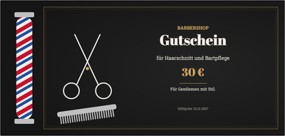 Gutscheinvorlage – Wellness & Beauty (barbershop, barbier, bart, haarschnitt)