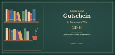 Gutscheinvorlage – Geschäfte & Services (buchhandlung, bücher, lesen)