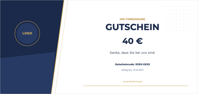 Gutscheinvorlage – Für Unternehmen (firma, unternehmen, logo, code)