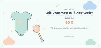 Gutscheinvorlage – Feiern & Anlässe (baby, geburt, neugeboren)