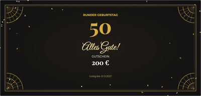 Gutscheinvorlage – Feiern & Anlässe (runder, geburtstag, jubiläum, 50)