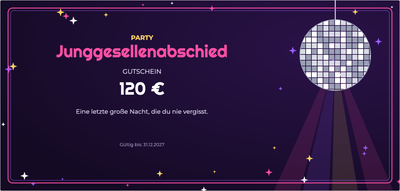 Gutscheinvorlage – Feiern & Anlässe (junggesellenabschied, party)