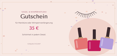 Gutscheinvorlage – Wellness & Beauty (nägel, maniküre, wimpern)