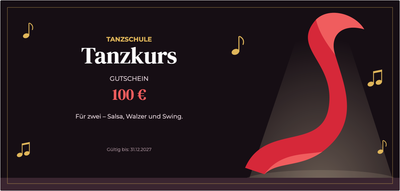 Gutscheinvorlage – Kurse & Hobbys (tanzkurs, tanzen, salsa)