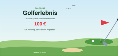 Gutscheinvorlage – Sport & Outdoor (golf, platz, abschlag)