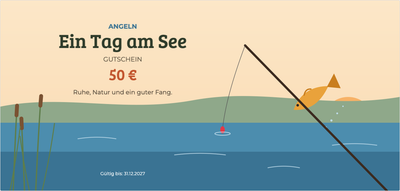 Gutscheinvorlage – Sport & Outdoor (angeln, fisch, see, angel)
