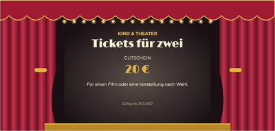 Gutscheinvorlage – Erlebnisse (kino, theater, tickets, film)