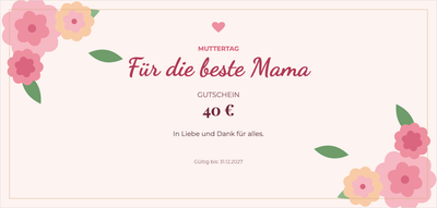 Gutscheinvorlage – Feiertage (muttertag, mama, blumen)
