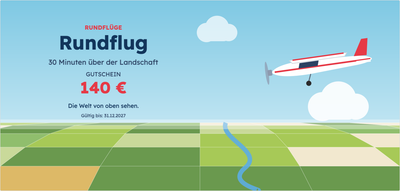 Gutscheinvorlage – Erlebnisse (rundflug, flugzeug, fliegen)