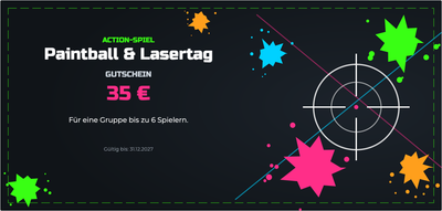 Gutscheinvorlage – Erlebnisse (paintball, lasertag, spiel, action)