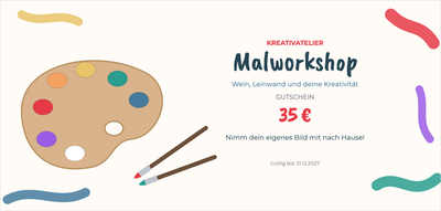 Gutscheinvorlage – Kurse & Hobbys (malen, workshop, kunst, leinwand)