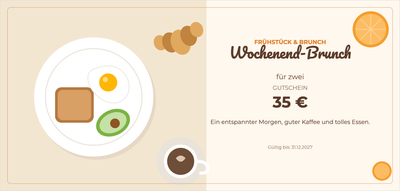 Gutscheinvorlage – Essen & Trinken (brunch, frühstück, café)