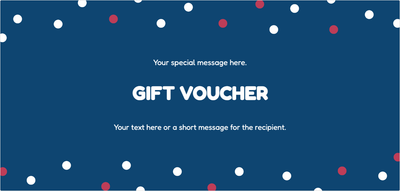 Gift voucher template – Universal (polka, dots, navy)