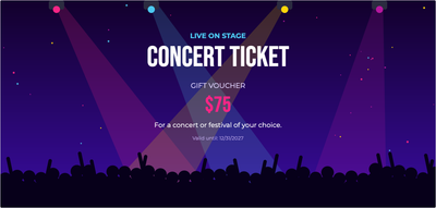 Make your own Christmas gift voucher – Concert tickets