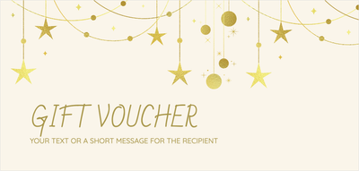 Gift voucher template – Universal (gold, stars, elegant, new)