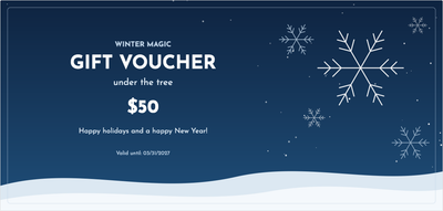Gift voucher template – Christmas & winter (winter, christmas, snow, snowflakes)