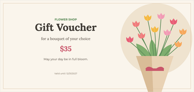 Gift voucher template – Shops & services (flower, shop, florist, bouquet)