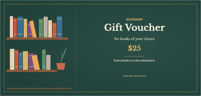 Gift voucher template – Shops & services (bookshop, books, reading)