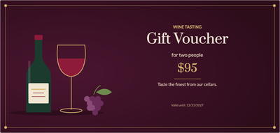 Gift voucher template – Food & drink (wine, tasting, winery, cellar)