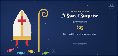 Gift voucher template – Christmas & winter (st, nicholas, sweets)