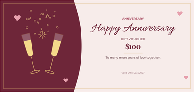 Gift voucher template – For couples (anniversary, champagne, love)