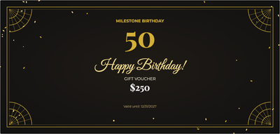 Gift voucher template – Celebrations (milestone, birthday, 50, 40)