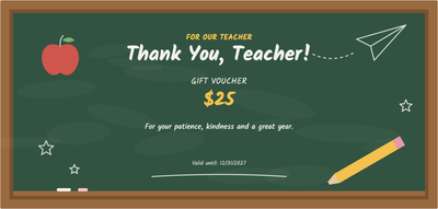 Gift voucher template – Celebrations (teacher, thank, you, school)